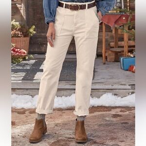 DRIFTWOOD‎ Palmer Corduroy Pants Women's Size 28 Cropped Utility Ivory Straight